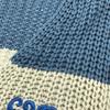 Candy Stripper Border Pattern V Neck Knit Vest 2 Blue Women Used