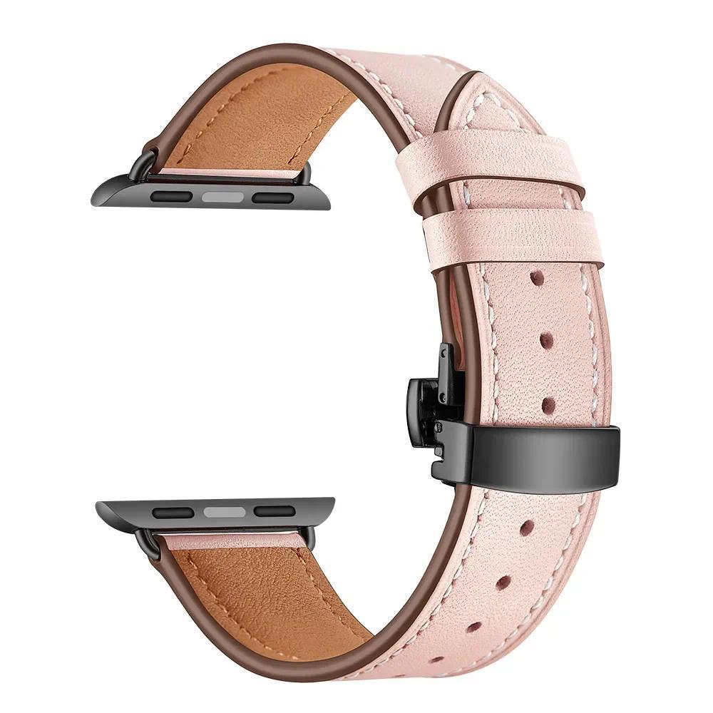 Leather wristwatch strap for Apple Watch 49mm 46mm 45mm 44mm 42mm 41mm 40mm 38mm 45mm for iWatch Series 11 10 9 8 7 6 5 4 Ultra3