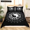 Yin Yang King Queen Duvet Cover Vintage Tai Chi Quilt Cover Divination Bedding Set Oriental Culture Polyester Comforter Cover