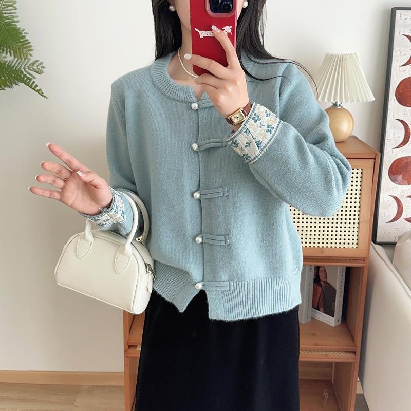 

Cardigan knitted jacket women s spring and autumn new fashion short loose with Chinese wool clothes one size fits all