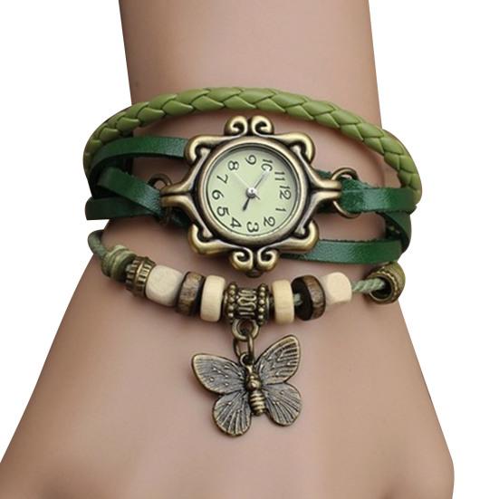 

Часы Искусственная кожа Регулируемые металлические модные часы с оберточной тканью для повседневного ношения