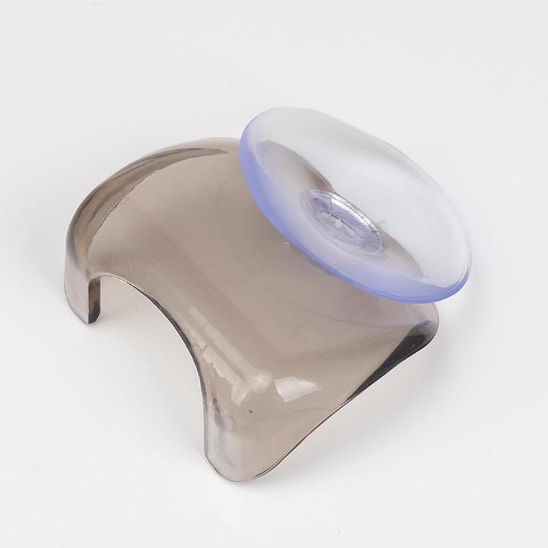 Portaspazzolino Porta rasoio Gancio a ventosa da parete per bagno Porta rasoio in plastica trasparente blu grigio per bagno
