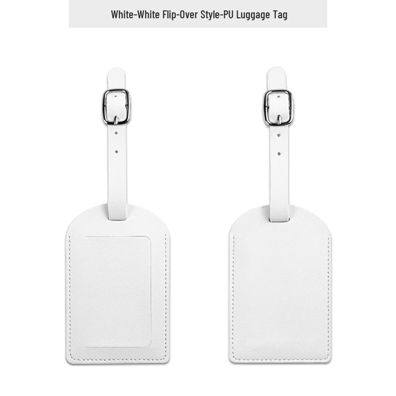 Customizable Soft PU Leather Luggage Tag with Logo and Travel Info Slot