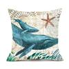 Marine Life Turtle Cushion Cover Pillow Case Living Room Bay Window Linen Cushion Cover