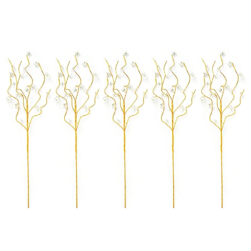 5Pcs Stem Branches for Christmas Tree Embellishment Vase Decorative Sticks Seasonal Wedding Decoration Accessories
