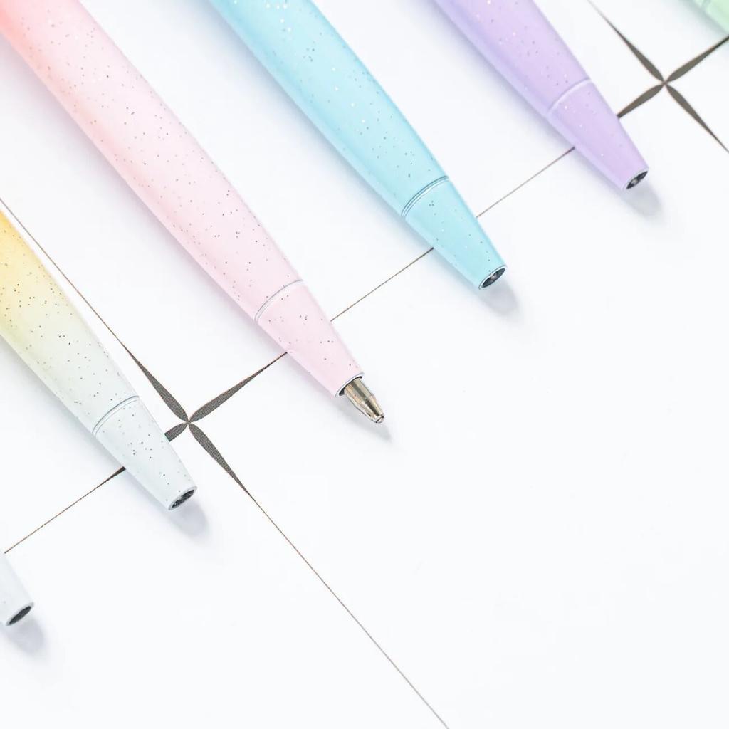 1 Piece Diamond Mouse School Pen Bullet Point Metal Ballpoint Pen Black Writing Pen For Student Rose Gold Stationery