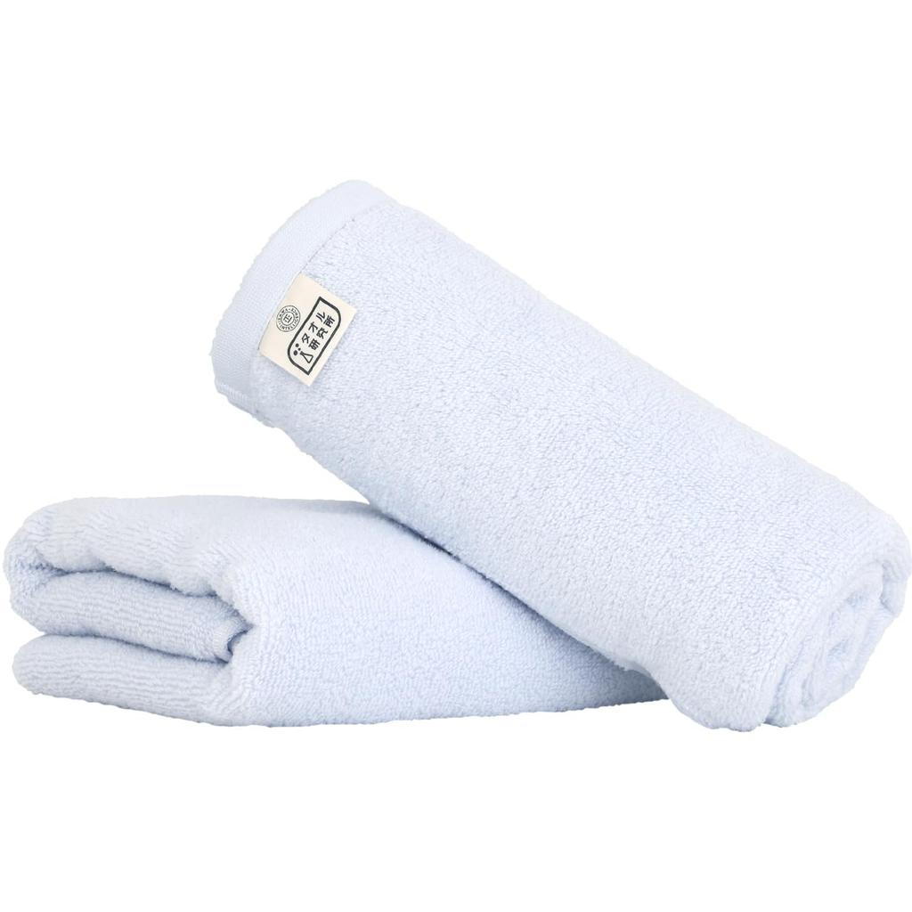 Towel Laboratory Bath Set of Fast JapanTechnology [Air Softness] #027 Towels, Blue, 2, Fluffy, Soft, Medium-Weight, Volume, Lightweight, No-Twist