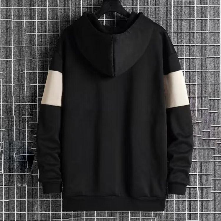 New Men's Fashion Hooded Sweater Thin Fleece Long Sleeve Pullover Coat
