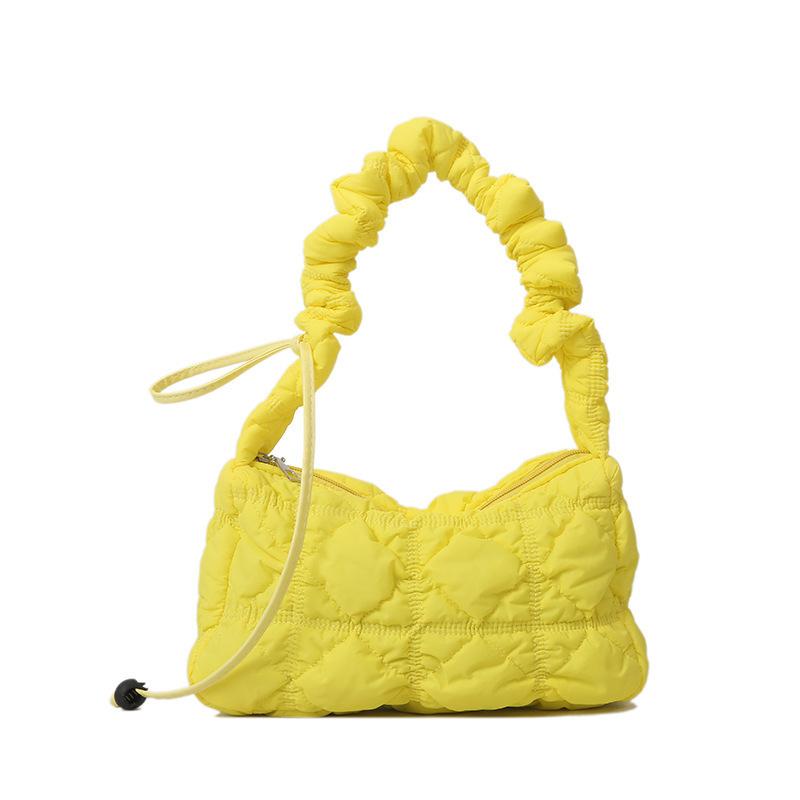 Small bubble cloud bag cute pleated armpit bag soft cotton clothing bag single shoulder oblique span casual women's bag