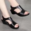 Women S European Roman Style Fish Mouth Wedge Heel Sandals With Zipper