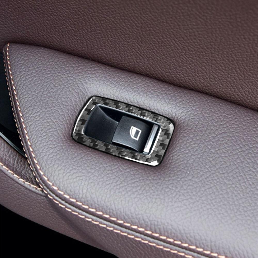 4PCS Carbon Fiber Car Window Lifter Switch Control Panel Frame Decor Stickers For BMW X3 F25 X4 F26 Auto Interior