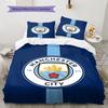 Wild MCFC Victory Bedding Quilt Set Quilt Cover Pillowcase Home Decoration Birthday Gift (1 * Duvet Cover + 2 * Pillowcase, Without Core)
