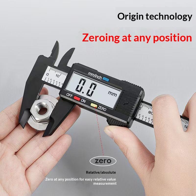 6 Zoll Digitale Schieblehre 0-150 mm LCD Elektronische Schieblehre, Kohlefaser Messschieber Höhenmesswerkzeuge Messinstrumente Mikrometer