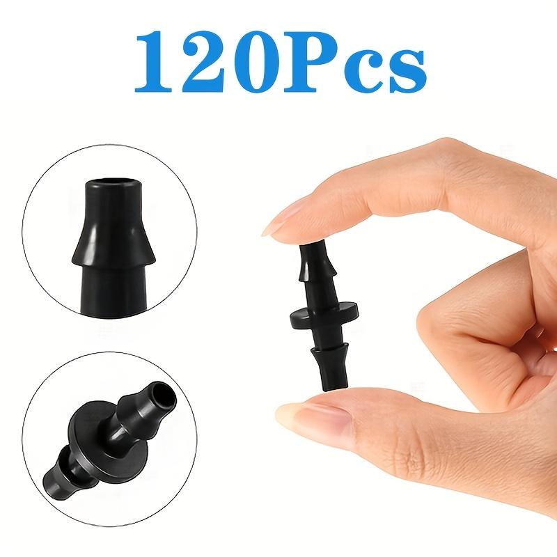 120pcs 4/7 Double Hook Micro-Sprinkler Sprayer Connector Garden Irrigation Pipe Connector For Plant Drip Irrigation