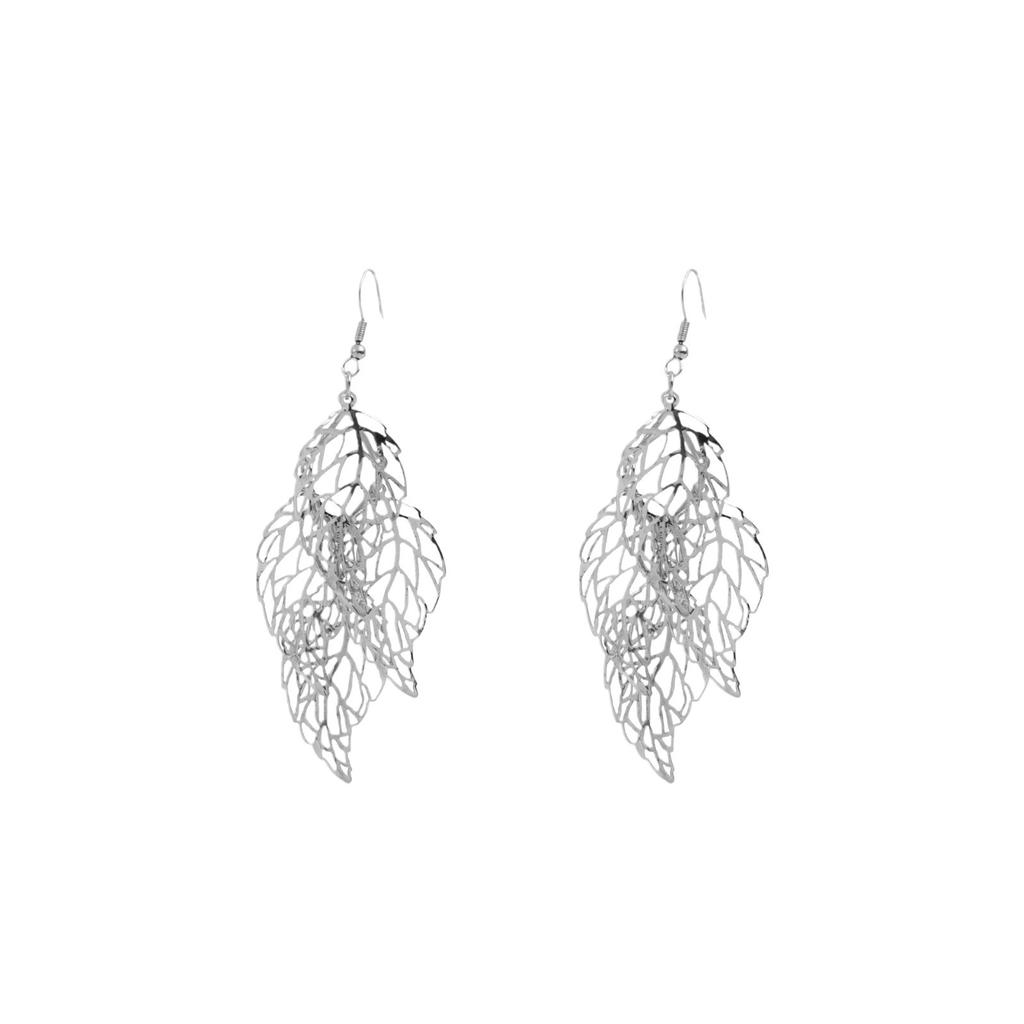 Simple Leaf Hollow Earrings, Exaggerated And Creative Multi-Layer Five-Pointed Star Long Fringed Earrings