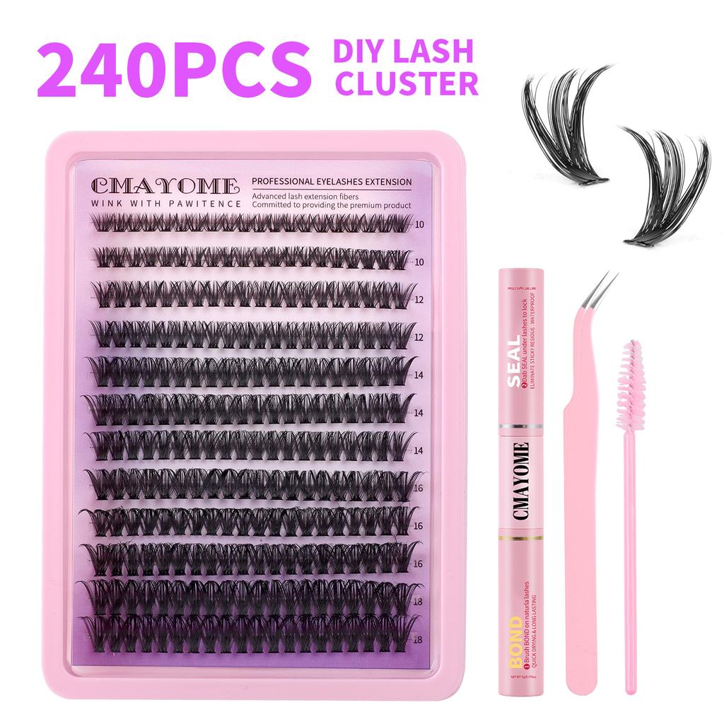 Natural Thick D-Song Single Cluster False Eyelashes 10-18Mmdiy Segmented Multi-Hair Eyelashes