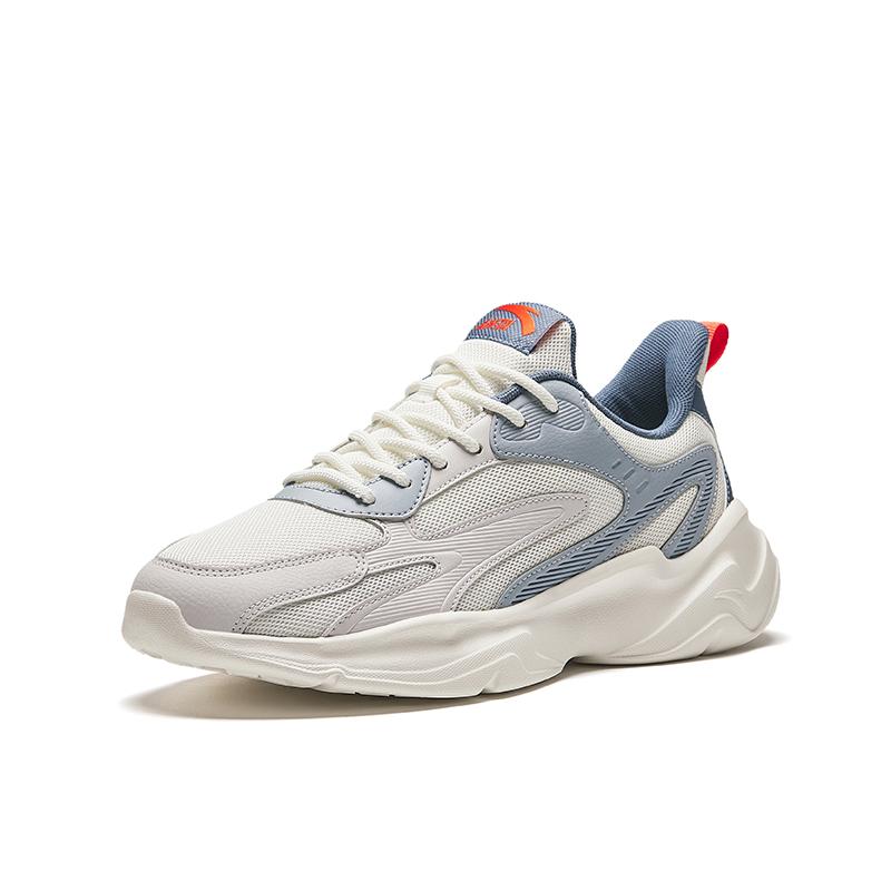 Anta Asymmetrical Non-Slip Wear-Resistant Low-Top Casual Shoes Men Sneakers White Gray 912418855-3