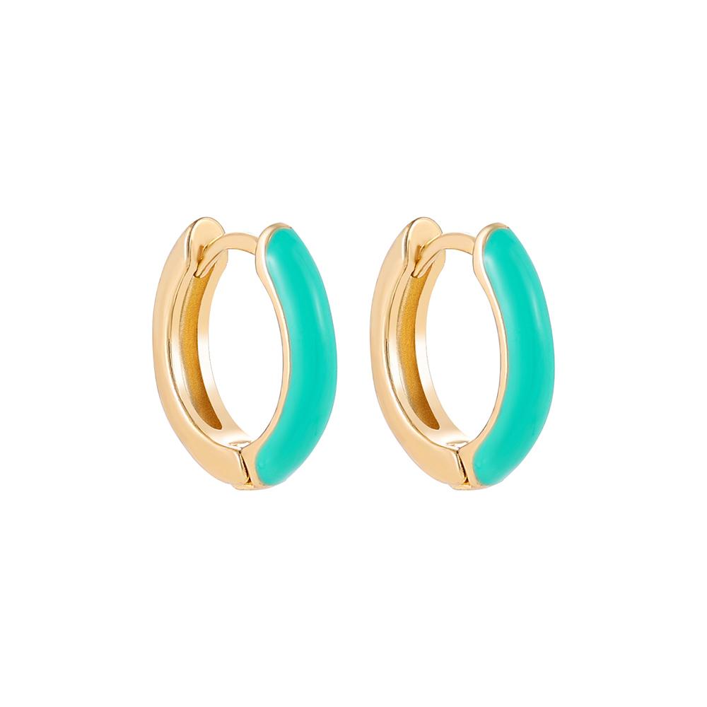 New Fashion Circle Ear Huggie Small Hoop Earrings for Women Cute Candy Color Enamel Round Heart Earrings Party Zircon