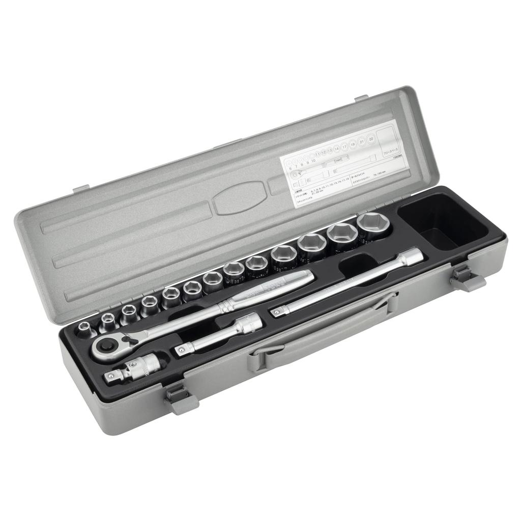 TONE Socket Wrench Set 1560MS Drive Silver Contents 17 Items 9.5mm (3/8")