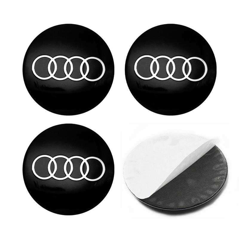 For Audi  A5 4Pcs 56mm Car Wheel Hub Cap Center Sticker Emblem Badge Decal Accessories For Audi A1 A3 A4 A5 A6 A7 Q3 Q5 Q7 RS3 RS4 RS5 S3 S4
