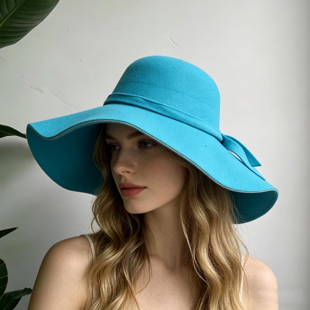 2026 Fedora hat Wide Brim Felt Cap Summer Beach Women's GIrl Lady Travel Flopy Beach Sun Hat Foldable Lake Blue Purple