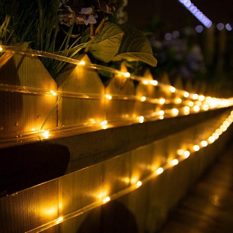 Solar LED Colorful Tube String Lights - Waterproof Courtyard & Garden Decoration