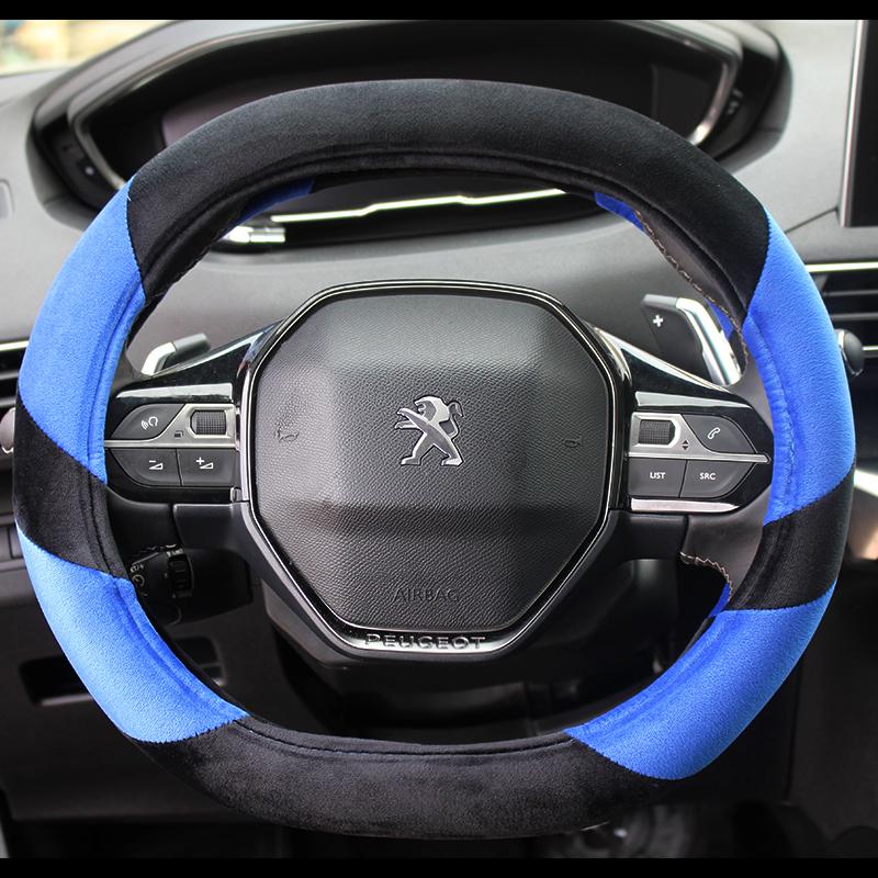 For Peugeot 2008 E2008 Car Steering Wheel Cover Winter Plush Auto Accessories Interior Coche