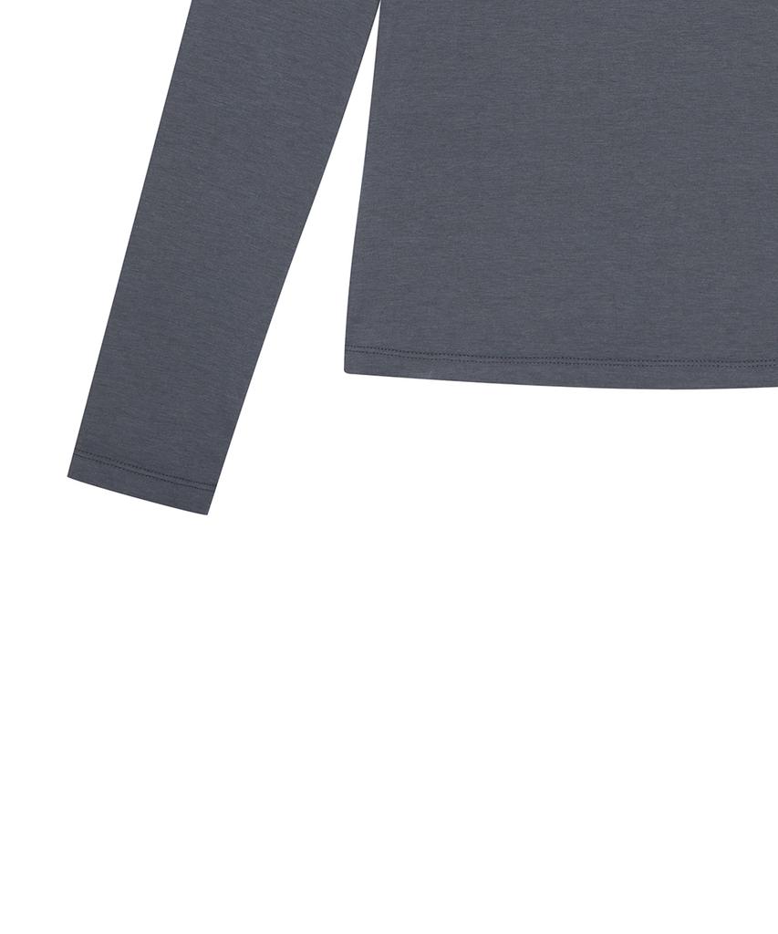 LUVISTRUE El Henley Neck Sleeve Tee(Charcoal)