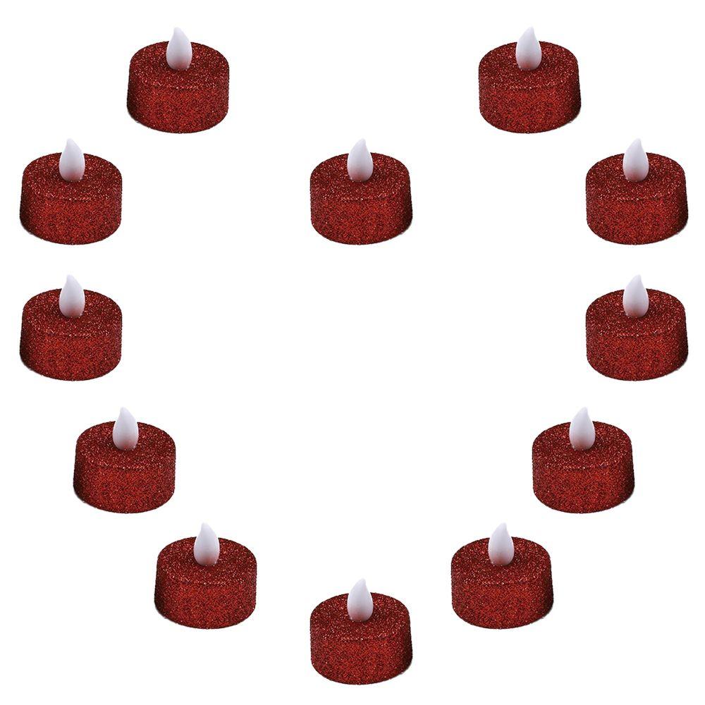 Powered with Glitter Diwali Candles Mini Flameless Candles Home Decor Tea Lights Candle LED Lamp