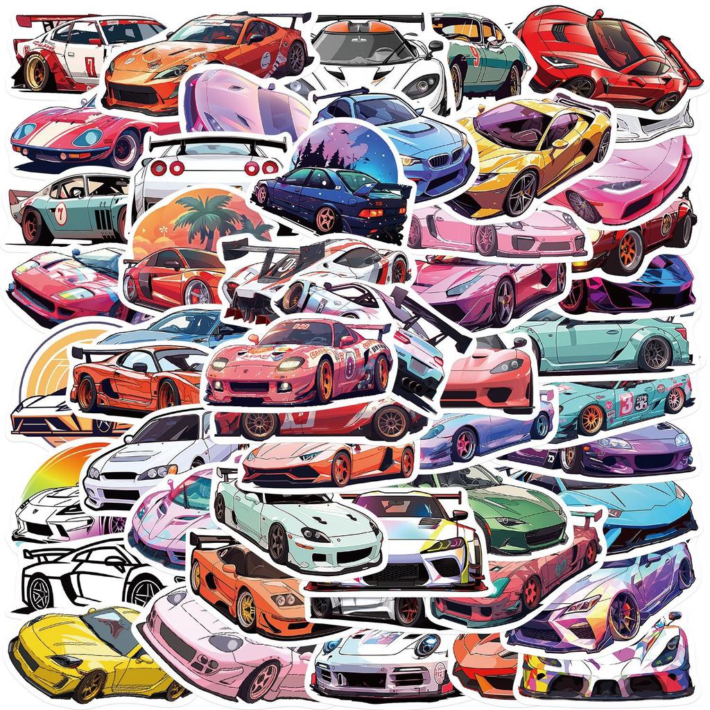 50 JDM Car Graffiti Stickers Decorate Guitar Notebook Suitcase DIY Waterproof Stickers