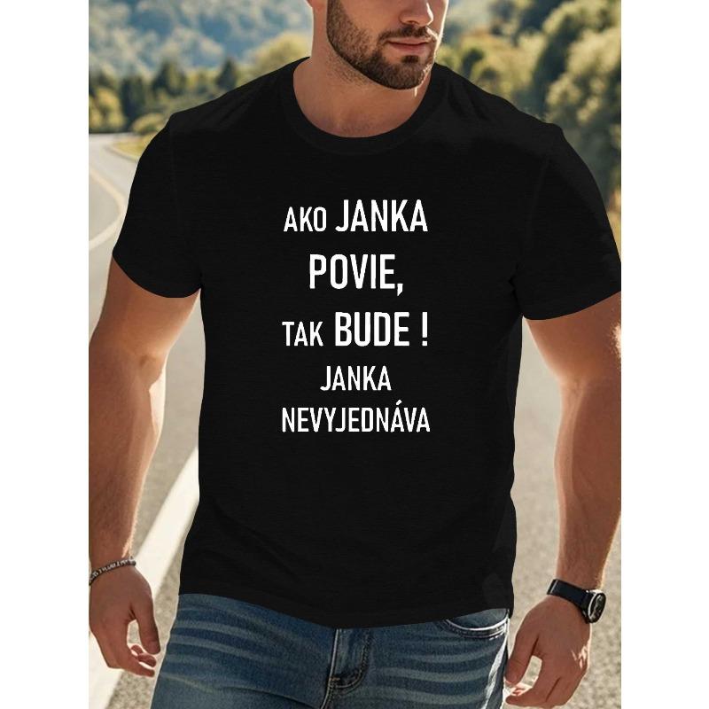 

European size Slovakian Humorous Sayings Crinkle Plus Size Men S T-Shirt 4XL чорний