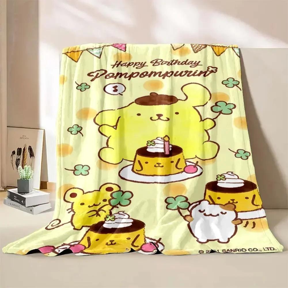 Japanische Pompom Purin Cartoon Decke Kinderzimmer Weich Flauschig Weich Bett Plüsch Überwürfe Baby Mädchen Jungen Plüschdecke Steppdecke Geschenk
