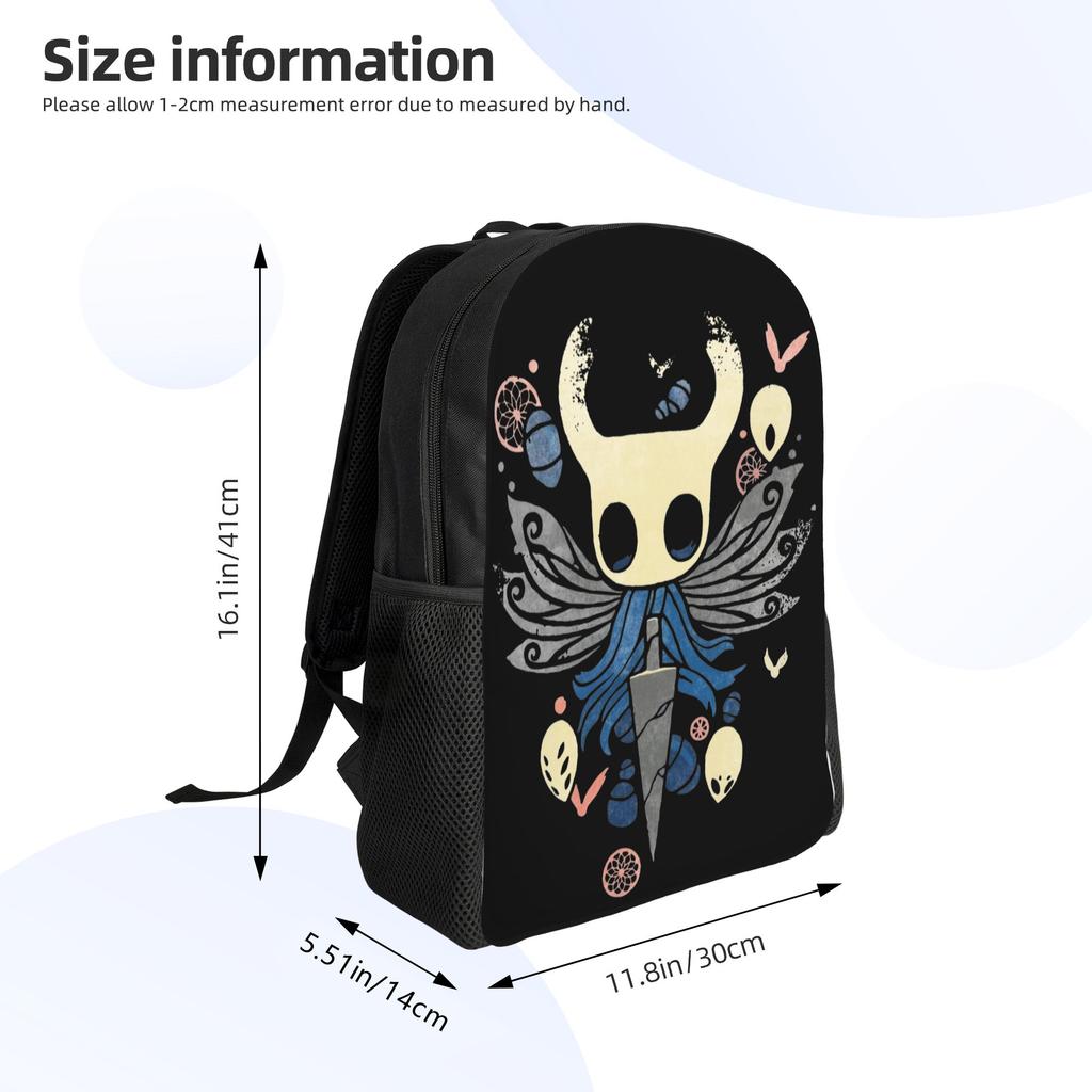 Zaino Hollow Knight The Knight per Uomo Donna Studente Adolescente Daypack da Lavoro Borsa a Tracolla per Laptop Outdoor