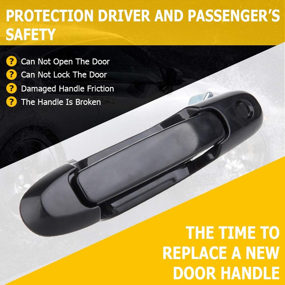 OCPTY Door Handle Exterior Front Driver Left Side Replacement fit 1998-2003 Sienna Outside Door Handle Black