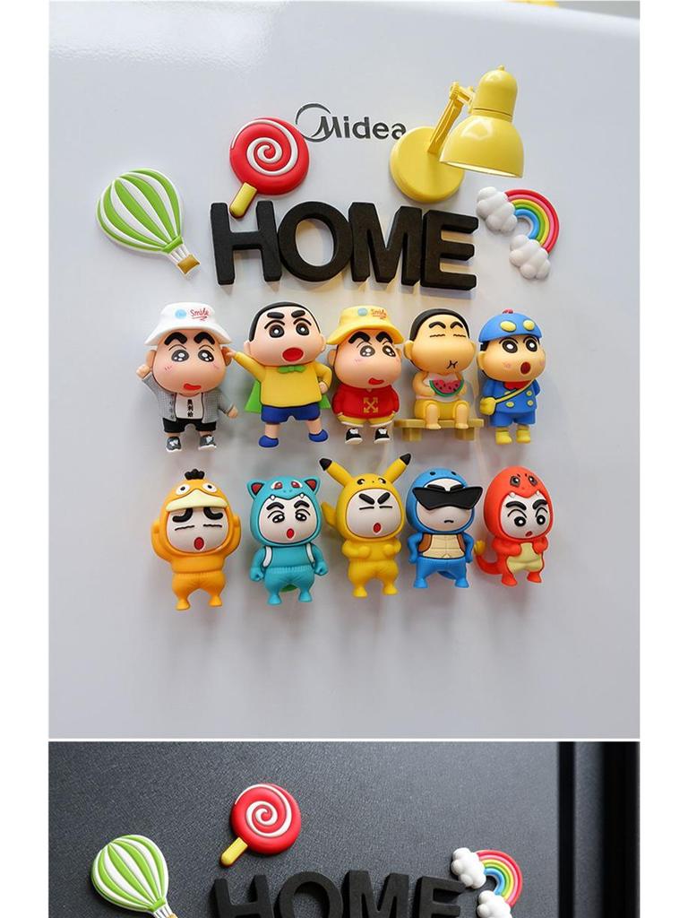 2025 Crayon Shin-chan 3D Cartoon Anime Refrigerator Magnet