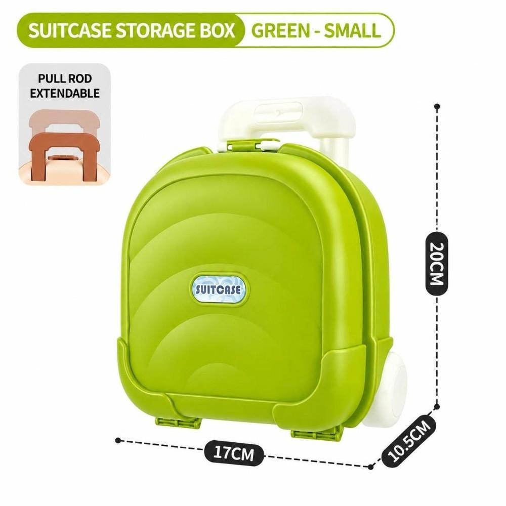 Retractable Handle Mini Suitcase Storage Box Desk Organizer Toy Box Home Organization