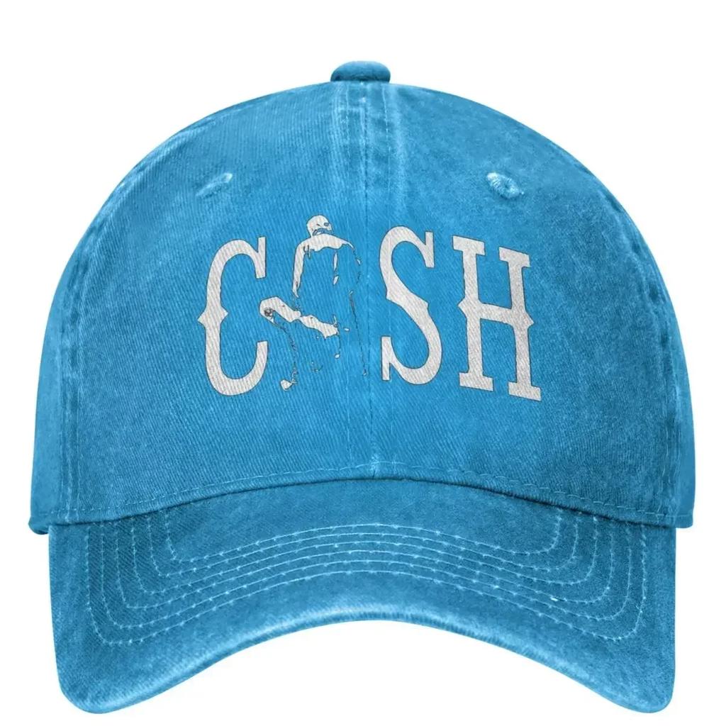 Vintage Cash Walking Outside Musician Baseball Caps Unisex Style Distressed Denim Washed Snapback Cap Outdoor Hat