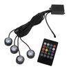 Car Interior Footwell Ambient Light RGB 7 Color RF Remote Sound Control for House Party Celebration
