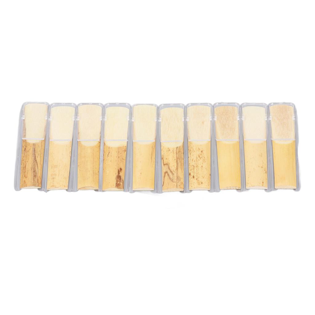 10PCS Tenor Saxophone Reeds 2.5 Strength Bb Key Reeds Replacement for Beginners and Performers 7.9x1.7x0.4cm
