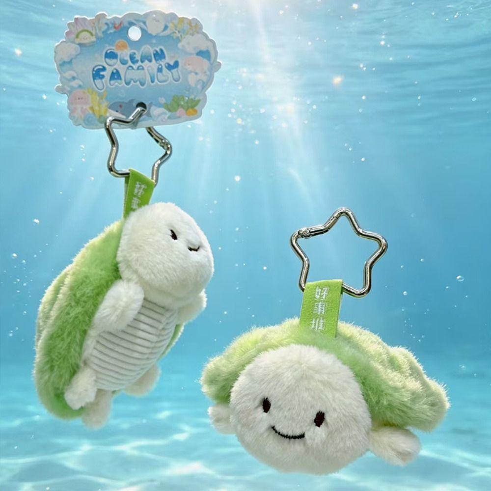 Stuffed Animal Ocean Animal Plush Key Holder Turtle Keychain Shark Seal Keychain  Bag Charm