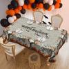 Halloween Themed Tablecloth, Round, Orange Pumpkin Ghost Bat Pattern, Halloween Party Table Cloth