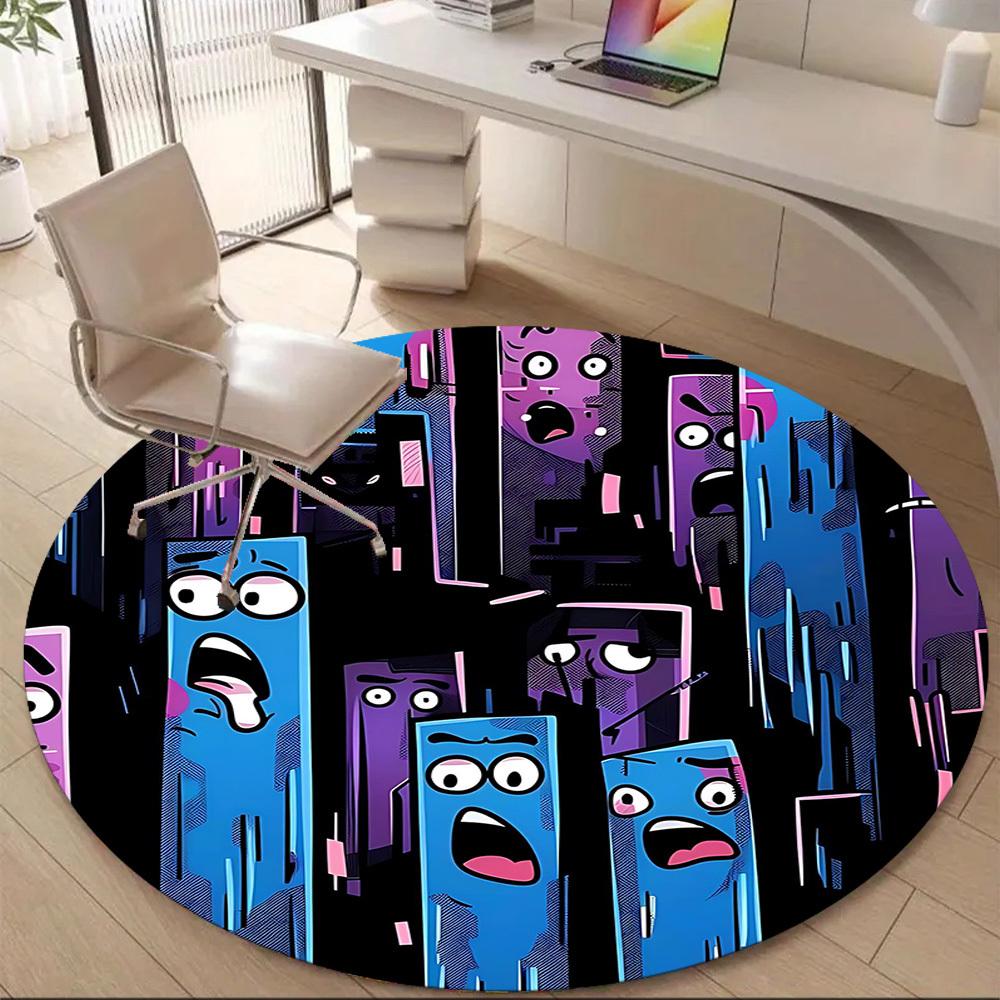 1PC Cartoon Characters Office Round Area Rug, Indoor Mat Suitable For Office, Under Office Chairs Bedroom Living Room Home Decor, Room DecoT1223083