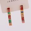 New Fashion Tennis Zircon Long Tassel Earrings Women's Simple GoldColor Party Jewelry Beautiful Gifts