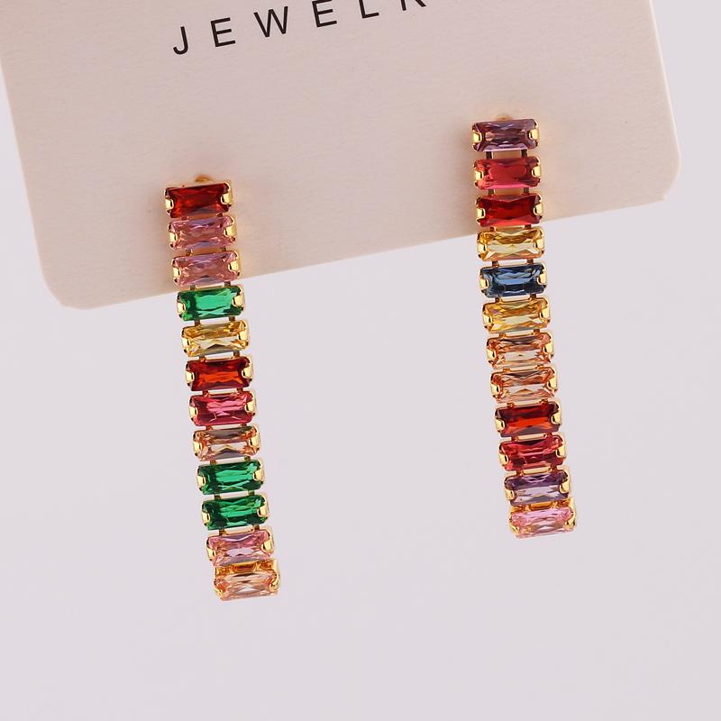 New Fashion Tennis Zircon Long Tassel Earrings Women's Simple GoldColor Party Jewelry Beautiful Gifts