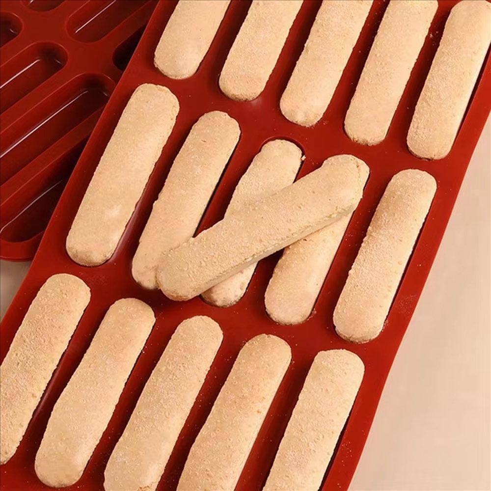 15 Hole Dessert Cake Mold Silicone Ice Cream Mold Durable Finger Biscuit Mould  Home Baking Tools