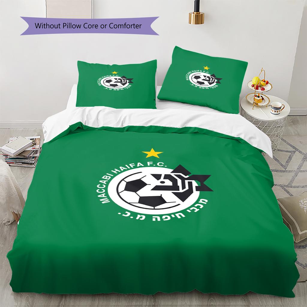 Maccabi-Haifa Pattern Bedding Quilt Set Quilt Cover Pillowcase Home Decoration Gift (1 * duvet cover + 2 * pillowcase, without core)