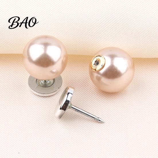 Decorative Pearl Buttons for Clothing 5Pcs Fake Clothing, Removable Brooch Pins, No Anti-gap Pins Shirts Sew Safety Shirt Neckline Embellishment,