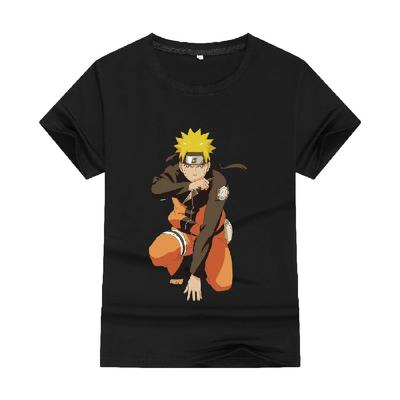 Camisetas de Verano para Niños y Niñas Naruto Estampado de Algodón Ropa Fresca para Hombres Tops Dibujos Animados Japoneses Kakashi Serie Periférica Camisetas para Niños