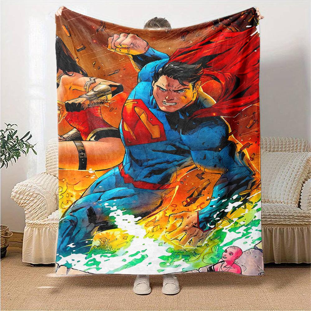 1pc The heroic Superman Flannel Blanket Soft Warm Throw for Home, Office, Travel, All-Season Cozy Bedding Gift L1456
