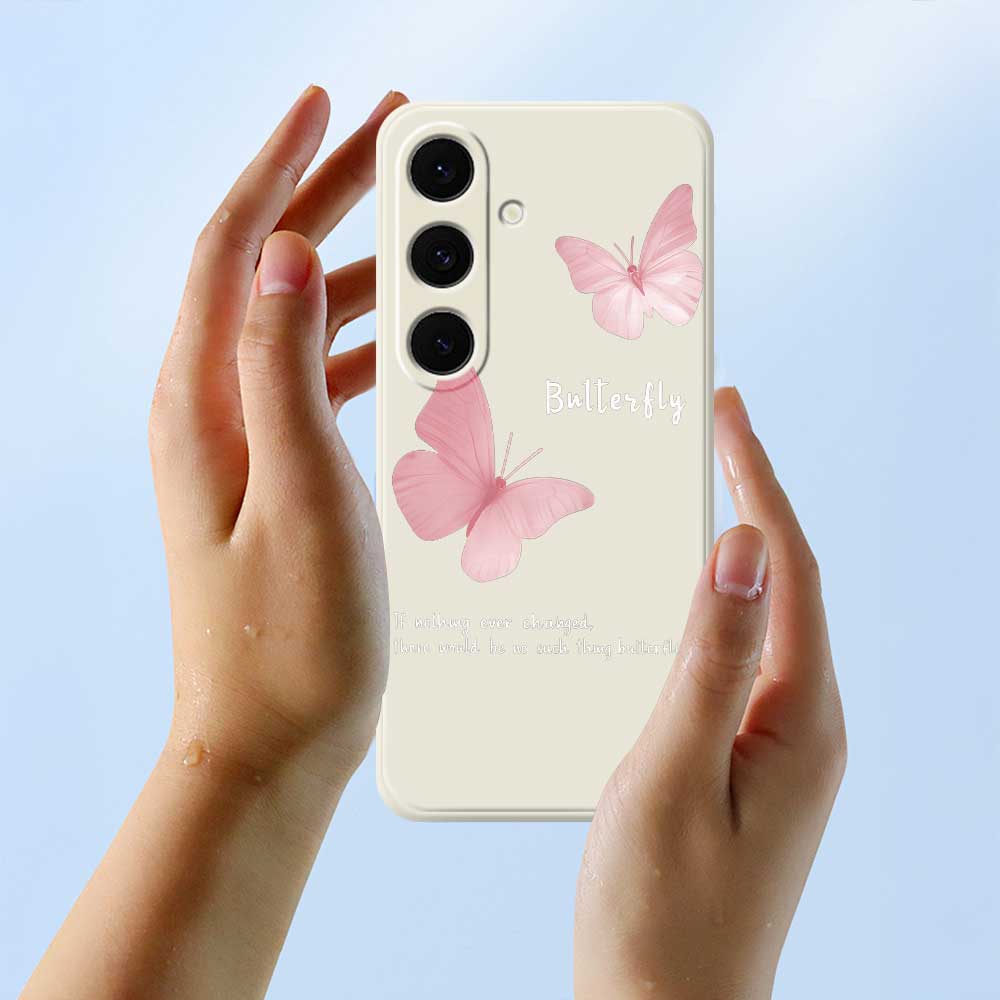 For Samsung Galaxy S25 FE Case Butterfly Pattern Printing Straight Edge TPU Phone Back Cover